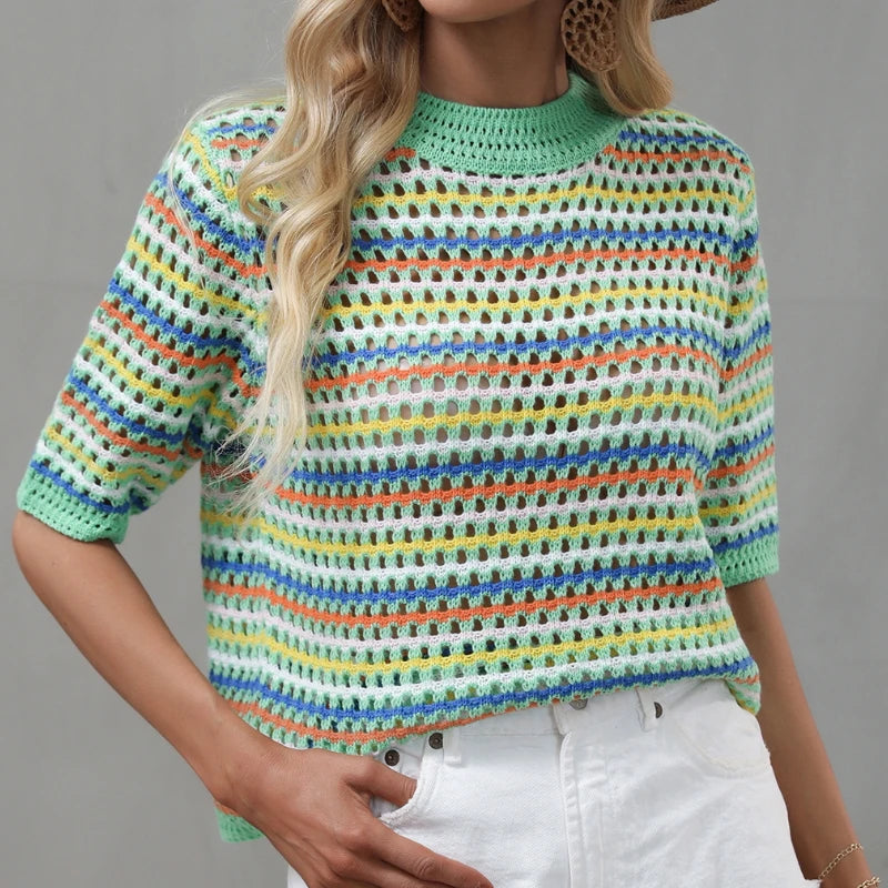 Vivida Stripes Crotchet Sweater