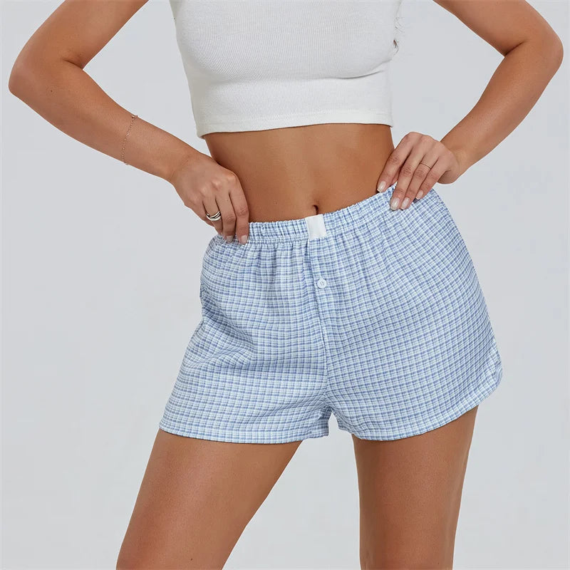 Serena Comfort Checkered Shorts