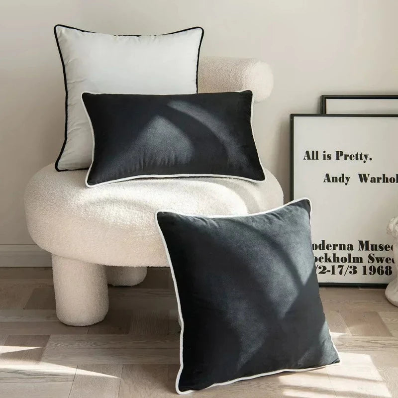 Black and White Nordic Style Pillow Covers