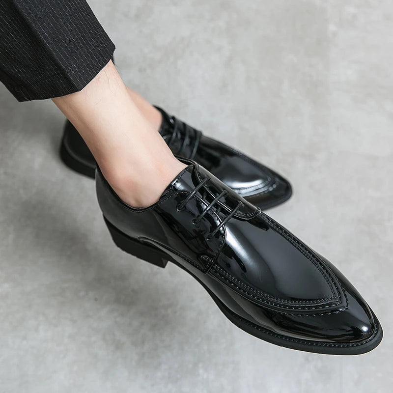 Luxe Glossy Lace-Up Oxfords