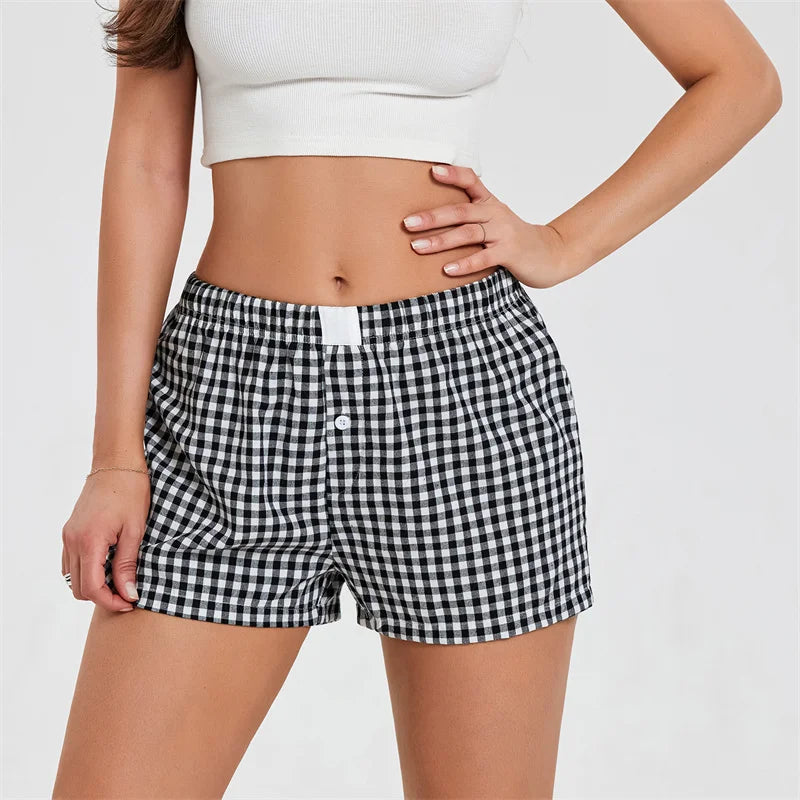 Serena Comfort Checkered Shorts