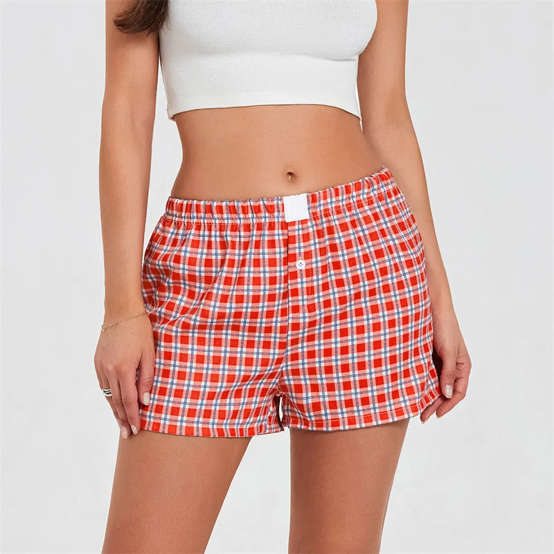 Serena Comfort Checkered Shorts