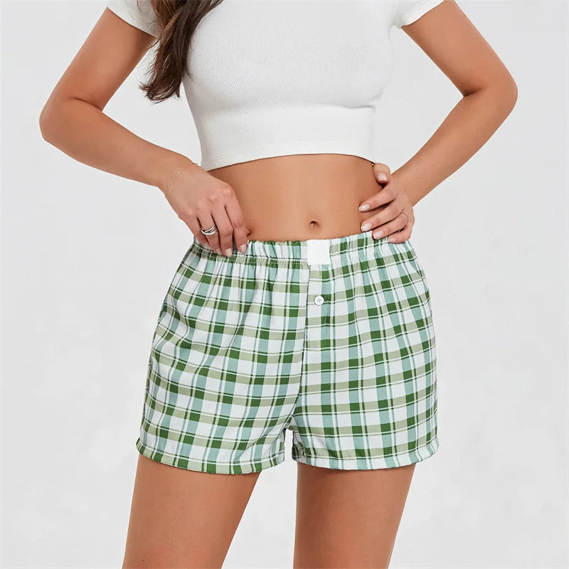 Serena Comfort Checkered Shorts